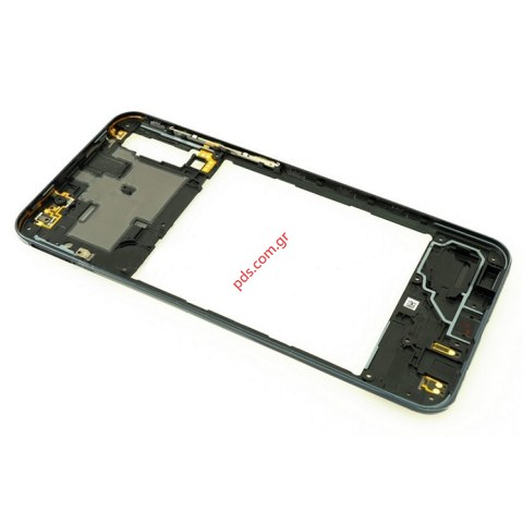 Γνήσια πρόσοψη Samsung Galaxy A30S (A307F) Middle cover black μεσαίο πλαίσιο σε μαύρο χρώμα