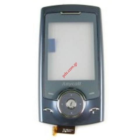 Γνήσια πρόσοψη Samsung U600 ασημί μπλέ με το τζαμάκι