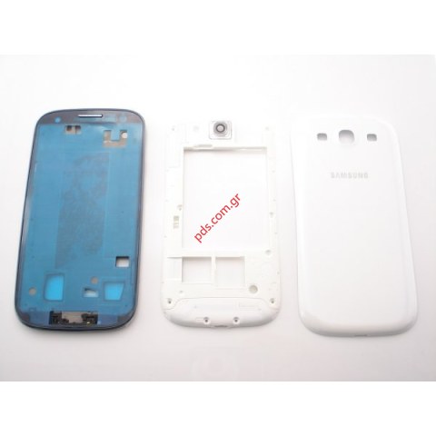Γνήσια πρόσοψη σετ 3 τεμαχίων Samsung Galaxy S III στο λευκό χρώμα (NO DIGITAZER)