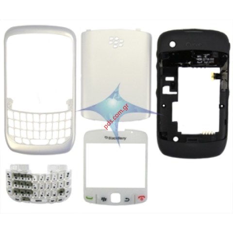 Γνήσια πρόσοψη σετ BlackBerry 8520 με πληκτρολόγιο σε λευκό χρώμα ( 5 τεμάχια)