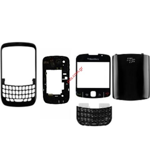 Γνήσια πρόσοψη σετ BlackBerry 8520 με πληκτρολόγιο σε μαύρο χρώμα (5 τεμάχια)