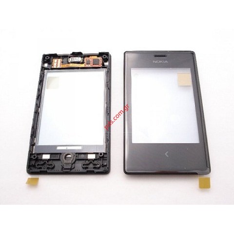 Γνήσια πρόσοψη set Nokia 503 Asha Black με το τζάμι και την αφή