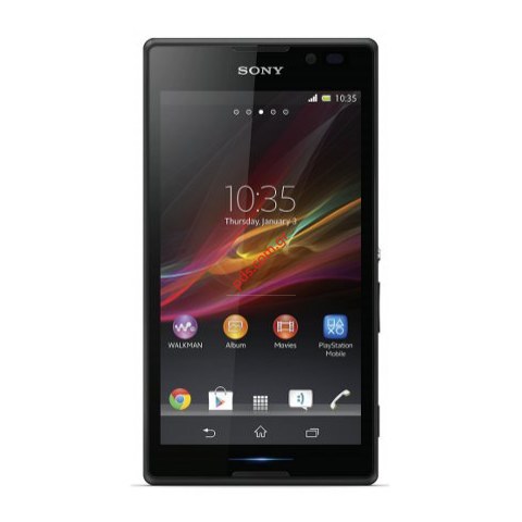 Γνήσια πρόσοψη σετ Sony C2305 Xperia C Black σε μαύρο χρώμα 