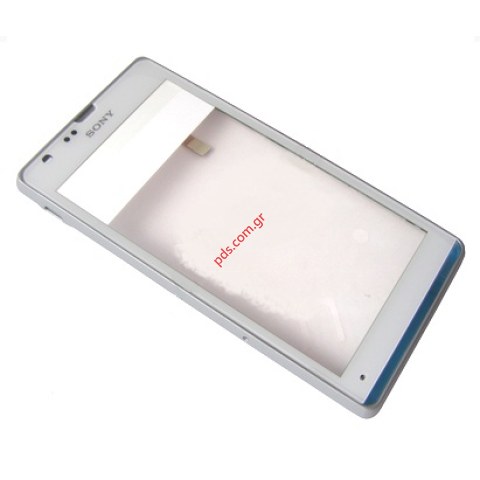Γνήσια πρόσοψη set Sony Xperia SP C5302 White λευκό με το εξωτερικό τζάμι την αφή 