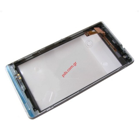 Γνήσια πρόσοψη set Sony Xperia SP C5302 White λευκό με το εξωτερικό τζάμι την αφή 