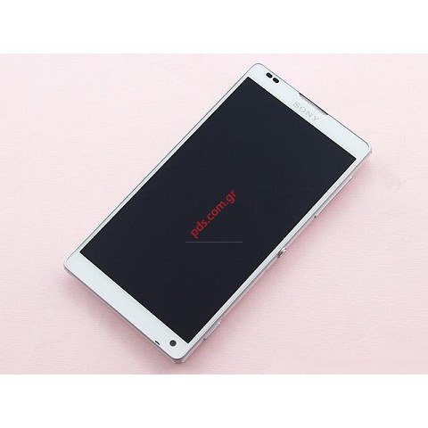 Γνήσια πρόσοψη σετ Sony Xperia ZL (C6502) White σε λευκό χρώμα 