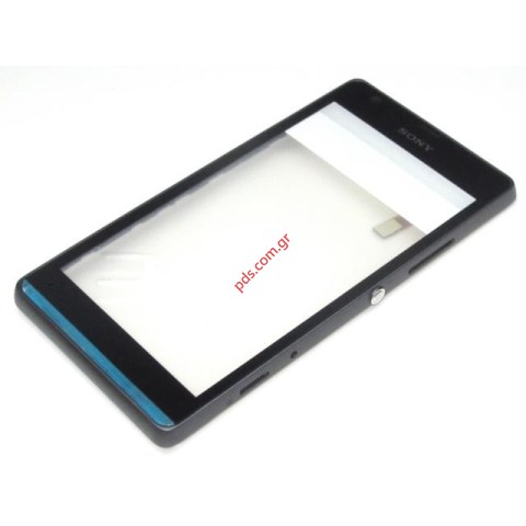 Γνήσια πρόσοψη Sony Xperia SP C5302 Black Silver με το εξωτερικό τζάμι την αφή 