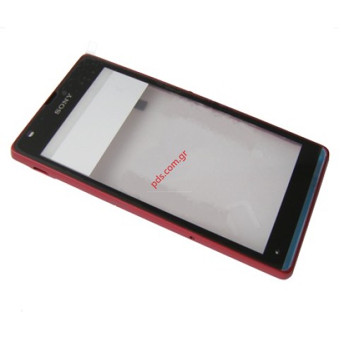 Γνήσια πρόσοψη Sony Xperia SP C5302 Red κόκκινο με το εξωτερικό τζάμι την αφή 