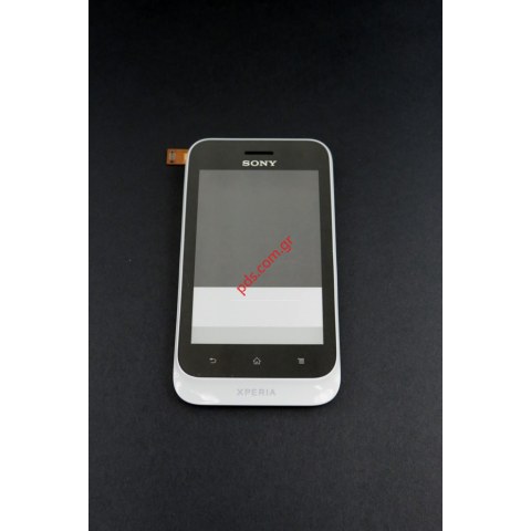 Γνήσια πρόσοψη Sony Xperia Tipo ST2i White με εξωτερικό τζάμι και την αφή σε λευκό χρώμα