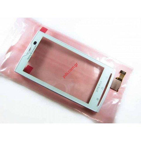 Original front cover Sony Ericsson Xperia X10 in white color whith touch screen digitazer Original front cover Sony Ericsson Xperia X10 in white color whith touch screen digitazer