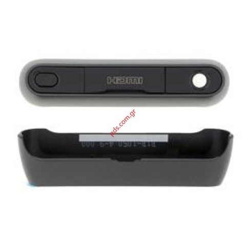 Γνήσιο άνω κάλυμα πρόσοψης Nokia N8-00 Black / Dark Grey (HDMI Label)