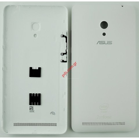 Γνήσιο καπάκι μπαταρίας Asus Zenfone 6 White σε λευκό χρώμα με τα πλαινά πλήκτρα 