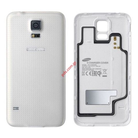 Γνήσιο καπάκι μπαταρίας φόρτισης Samsung White Galaxy S5 SM-G900F (EP-CG900IWEGWW) σε λευκό χρώμα EU BLISTER Γνήσιο καπάκι μπαταρίας φόρτισης Samsung White Galaxy S5 SM-G900F (EP-CG900IWEGWW) σε λευκό χρώμα EU BLISTER