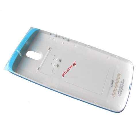 Γνήσιο καπάκι μπαταρίας HTC Desire 500 (1 SIM) White Blue σε λευκό χρώμα