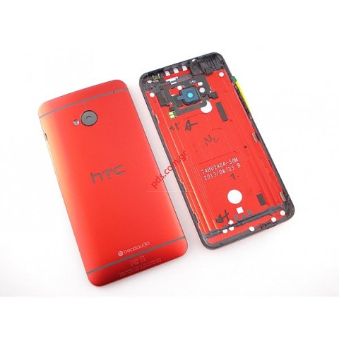 Γνήσιο καπάκι μπαταρίας HTC ONE M7 801e Red σε κόκκινο χρώμα.