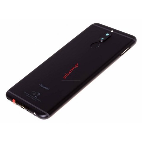 Γνήσιο καπάκι μπαταρίας Huawei Mate 10 Lite Dual Sim Black (RNE-L21) Battery Cover + Fingerprint Button σε μαύρο χρώμα