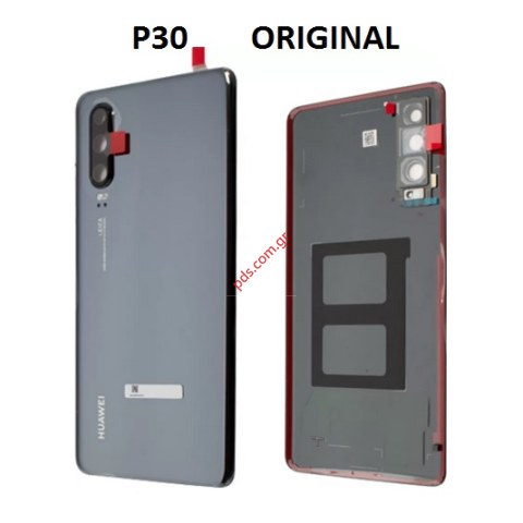 Γνήσιο καπάκι μπαταρίας Huawei P30 (ELE-L29) Black W/PARTS σε μαύρο χρώμα με εξαρτήματα (FULL ORIGINAL)