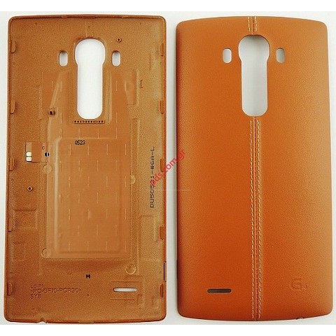 Γνήσιο καπάκι μπαταρίας LG ACQ88373052, ACQ88363102Light Brown Leather (W/NFC) με δερμάτινη υφή σε καφέ χρώμα