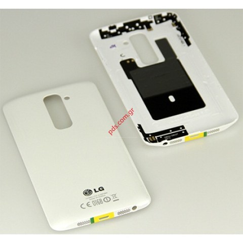 Γνήσιο καπάκι μπαταρίας LG D802 Optimus G2 White NFC σε λευκό χρώμα.