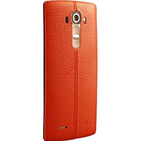 Γνήσιο καπάκι μπαταρίας LG G4 H815 Leather Orange σε πορτοκαλί χρώμα (Back Rear Cover)