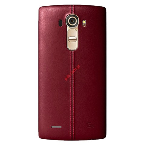 Γνήσιο καπάκι μπαταρίας LG G4 H815 Leather Red (W/NFC) με δερμάτινη υφή σε κόκκινο χρώμα