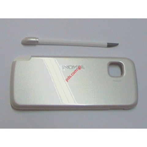 Γνήσιο καπάκι μπαταρίας Nokia 5230 σε λευκό χρώμα με πενάκι 