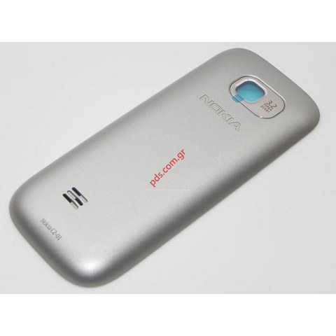 Γνήσιο καπάκι μπαταρίας Nokia C2-01 Warm silver σε ασημί χρώμα