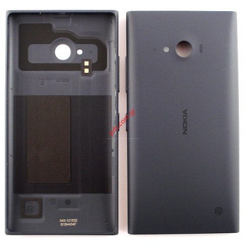 Γνήσιο καπάκι μπαταρίας Nokia Lumia 730/735 Dark Grey Black σκούρο γκρί μαύρο