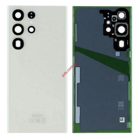 Γνήσιο καπάκι μπαταρίας Samsung Galaxy S23 Ultra SM-S918B Cream Beige σε λευκό μπεζ χρώμα SVP ORIGINAL BOX