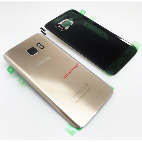 Γνήσιο καπάκι μπαταρίας Samsung Galaxy S7 EDGE SM-G935F Gold σε χρυσό χρώμα.