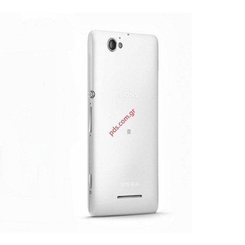 Γνήσιο καπάκι μπαταρίας Sony Xperia M DUAL M2004 White M2005 (with side key + NFC) σε Λευκό χρώμα 
