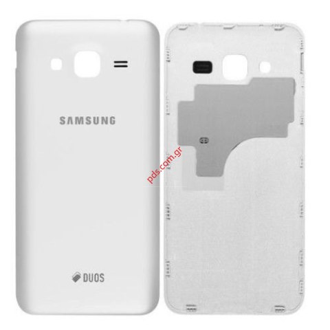 Γνήσιο καπάκι μπαταρίας White Samsung SM-J320F Galaxy J3 Duos (2016), SM-J320F (2016) σε λευκό χρώμα Γνήσιο καπάκι μπαταρίας White Samsung SM-J320F Galaxy J3 Duos (2016), SM-J320F (2016) σε λευκό χρώμα