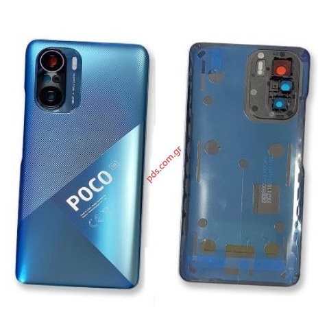 Γνήσιο καπάκι μπαταρίας Xiaomi POCO F3 (M2012K11AG) Deep blue ocean σε μπλέ χρώμα BULK ORIGINAL (ΜΕ ΕΞΑΡΤΉΜΑΤΑ)
