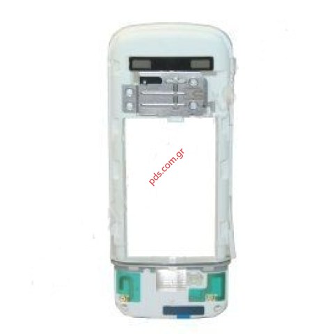 Γνήσιο μεσαίο πίσω πλαίσιο Nokia 6730Classic Middlecover White με εξαρτήματα.