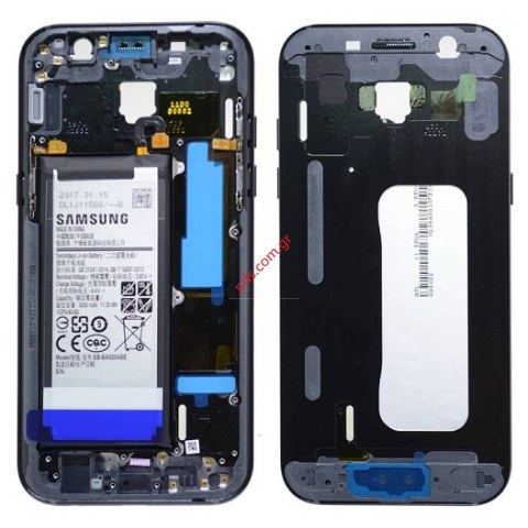 Γνήσιο μεσαίο πλαίσιο Black Samsung SM-A520F Galaxy A5 2017 με την μπαταρία για το μαύρο χρώμα