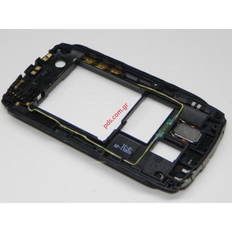 Γνήσιο μεσαίο πλαίσιο BlackBerry 9360 Curve Black Middle Cover για το μαύρο χρώμα.