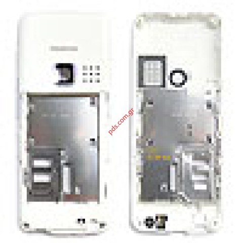 Γνήσιο μεσαίο πλαίσιο Nokia 6300 White με εξαρτήματα Γνήσιο μεσαίο πλαίσιο Nokia 6300 White με εξαρτήματα