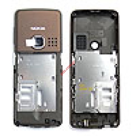 Γνήσιο μεσαίο πλαίσιο Nokia 6301 Cocoa με εξαρτήματα Γνήσιο μεσαίο πλαίσιο Nokia 6301 Cocoa με εξαρτήματα