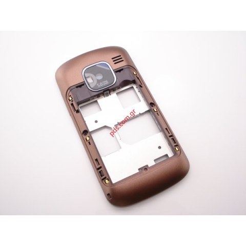 Γνήσιο μεσαίο πλαίσιο Nokia E5-00 Brown σε καφέ χρώμα με εξαρτήματα