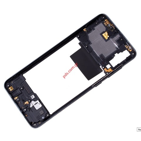 Γνήσιο μεσαίο πλαίσιο Samsung Galaxy A70 (2019) SM-A705F Black σε μαύρο χρώμα
