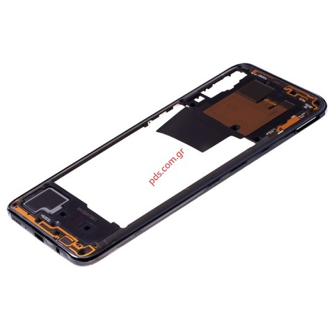 Γνήσιο μεσαίο πλαίσιο Samsung Galaxy A70 (2019) SM-A705F Black σε μαύρο χρώμα