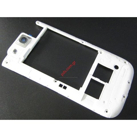 Γνήσιο μεσαίο πλαίσιο Samsung Galaxy GT i9300 White Galaxy S III σε λευκό χρώμα Γνήσιο μεσαίο πλαίσιο Samsung Galaxy GT i9300 White Galaxy S III σε λευκό χρώμα