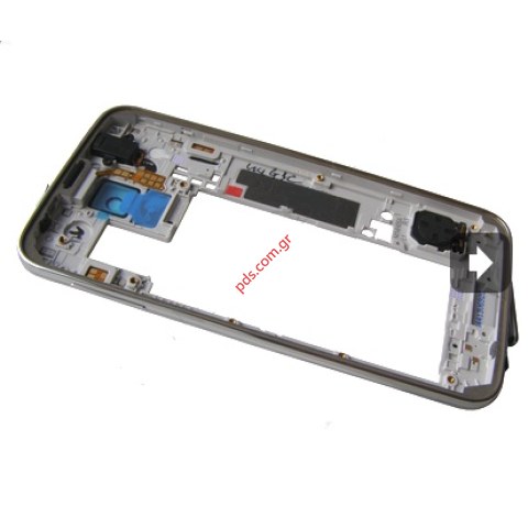 Γνήσιο μεσαίο πλαίσιο Samsung Galaxy S5 G900F Black (1 SIM) για το μαύρο χρώμα.