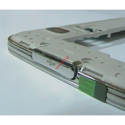 Γνήσιο μεσαίο πλαίσιο Samsung Galaxy S5 G900F White Silver σε ασημί με λευκό χρώμα