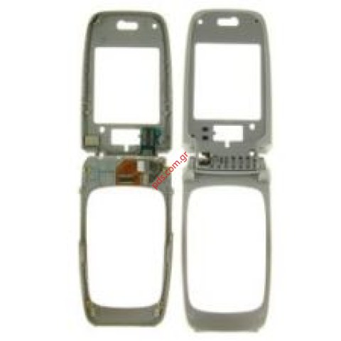 Γνήσιο μεσαίο πλαίσιο set NOKIA 6103 Silver middle hinge cover frame Γνήσιο μεσαίο πλαίσιο set NOKIA 6103 Silver middle hinge cover frame