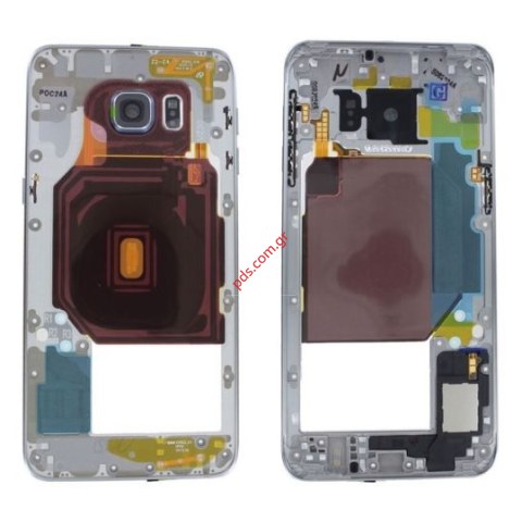 Γνήσιο μεσαίο πλαίσιο Silver Samsung SM-G928F Galaxy S6 Edge+ with Camera Lens σε ασημί χρώμα. Γνήσιο μεσαίο πλαίσιο Silver Samsung SM-G928F Galaxy S6 Edge+ with Camera Lens σε ασημί χρώμα.