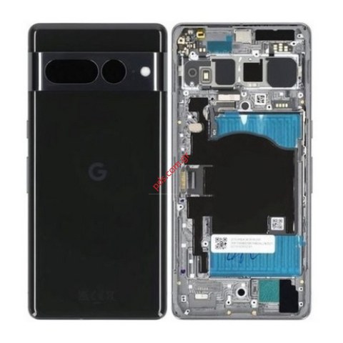 Γνήσιο πίσω καπάκι Google Pixel 7 Pro (GP4BC, GE2AE) Rear Housing (GRADE A) Black σε μαύρο χρώμα Bulk Disassembled 