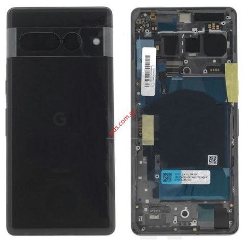 Γνήσιο πίσω καπάκι Google Pixel 7 Pro (GP4BC, GE2AE) Rear Housing (Obsidian) Black σε μαύρο χρώμα NEW Bulk