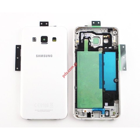 Γνήσιο πίσω καπάκι μπαταρίας Samsung Galaxy SM-A300FU A3 White σε λευκό χρώμα.