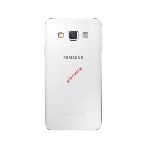 Γνήσιο πίσω καπάκι μπαταρίας Samsung Galaxy SM-A300FU A3 White σε λευκό χρώμα.